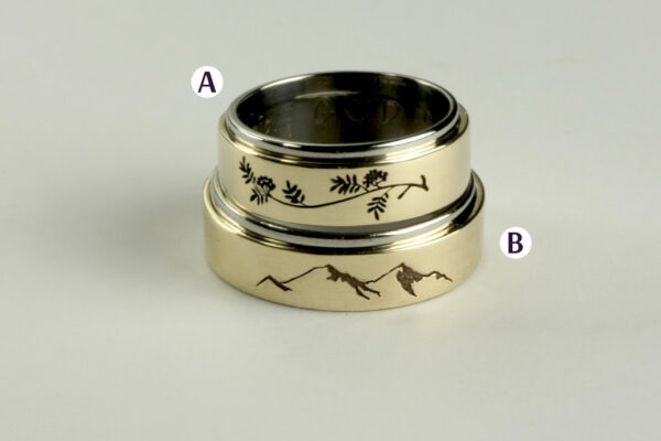 Two Tone wedding rings  - model W18 - Image 2