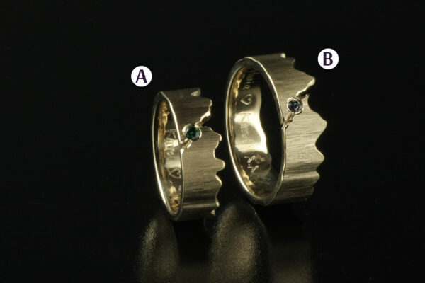Eve’s Rib wedding rings - model E16 - Image 2
