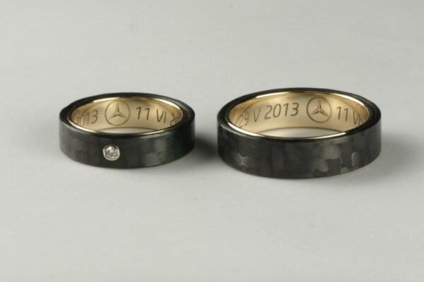 Two Tone wedding rings  - model W19