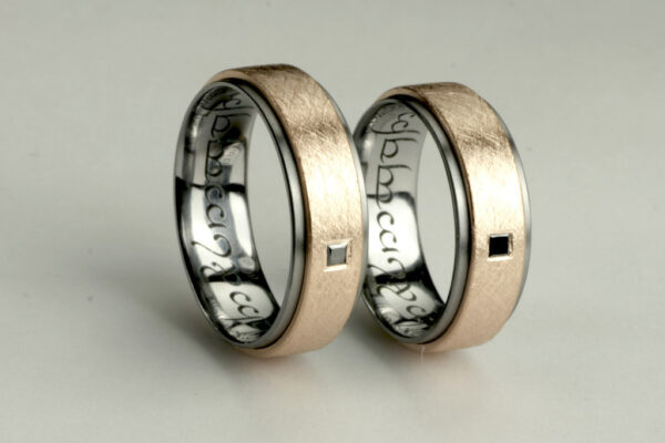 Two Tone wedding rings  - model W22