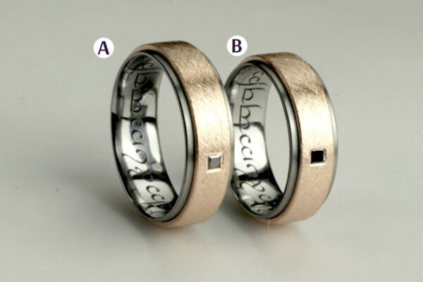 Two Tone wedding rings  - model W22 - Image 2