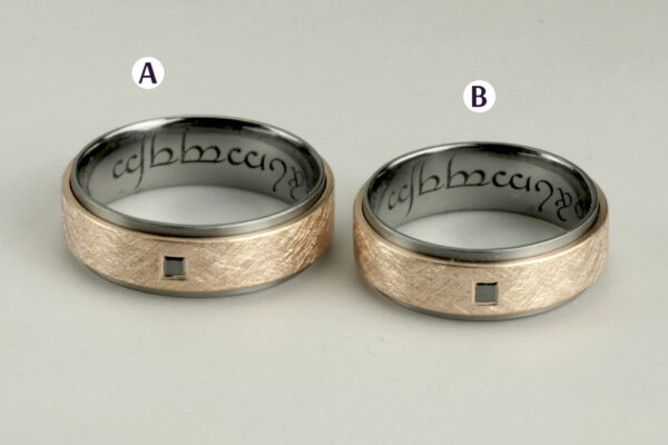 Two Tone wedding rings  - model W22 - Image 3