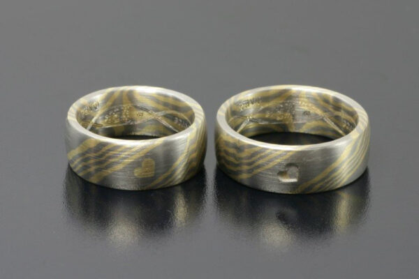 Mokume Gane wedding rings  - model M6