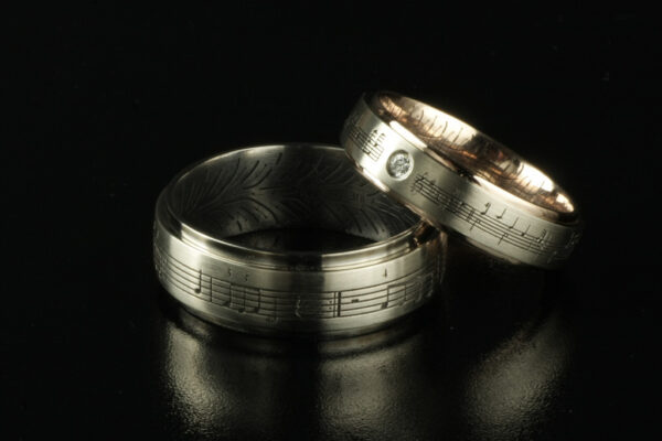 Two Tone wedding rings  - model W23