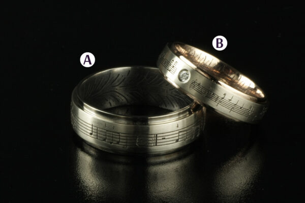 Two Tone wedding rings  - model W23 - Image 2