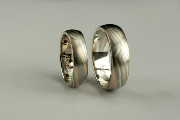 Mokume Gane wedding rings  - model M7