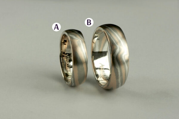 Mokume Gane wedding rings  - model M7 - Image 2
