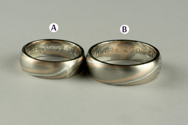 Mokume Gane wedding rings  - model M7 - Image 3