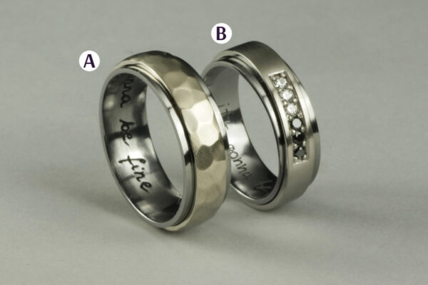 Two Tone wedding rings  - model W24 - Image 2