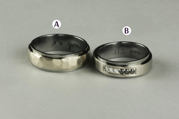 Two Tone wedding rings  - model W24 - Image 3