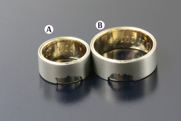 Two Tone wedding rings  - model W25 - Image 2