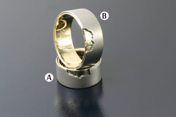 Two Tone wedding rings  - model W25 - Image 4