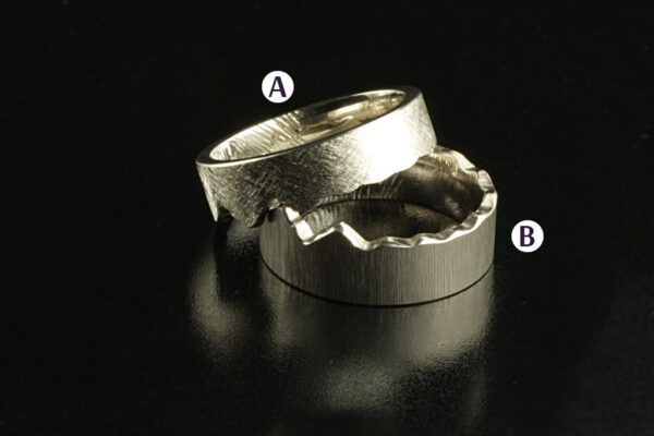 Eve’s Rib wedding rings - model E20 - Image 2