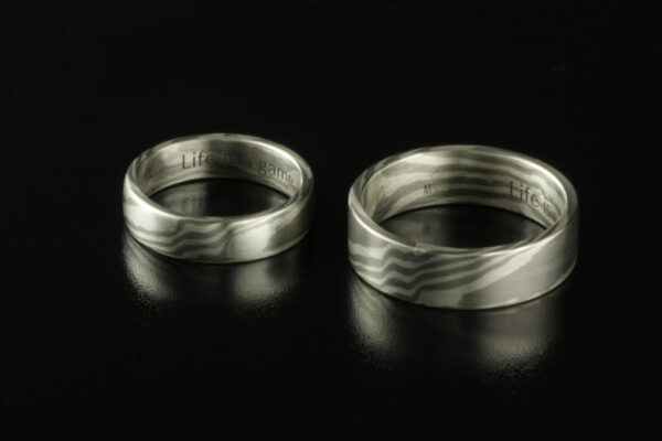 Mokume Gane wedding rings  - model M8