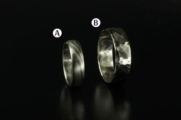 Mokume Gane wedding rings  - model M9 - Image 3