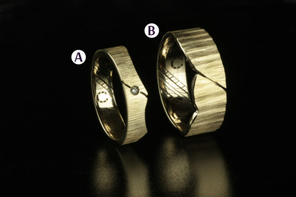 Eve’s Rib wedding rings - model E22 - Image 2