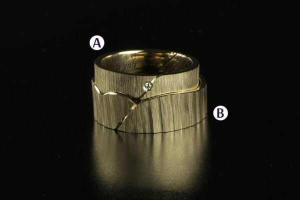 Eve’s Rib wedding rings - model E22 - Image 3