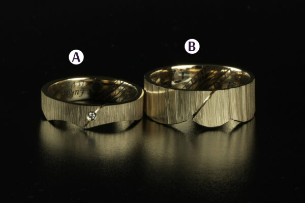 Eve’s Rib wedding rings - model E22 - Image 4