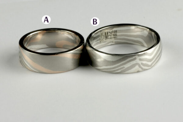 Mokume Gane wedding rings  - model M10 - Image 2