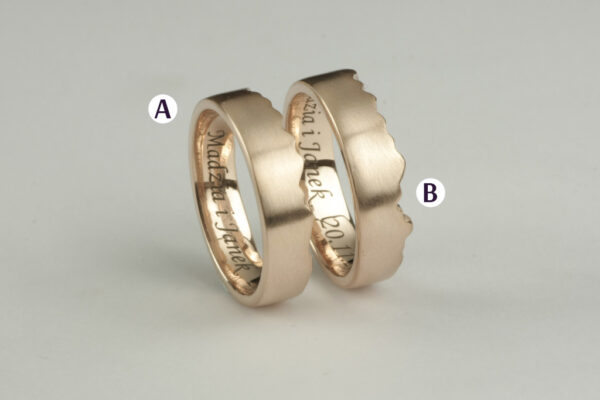 Eve’s Rib wedding rings - model E24 - Image 2
