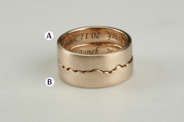 Eve’s Rib wedding rings - model E24 - Image 3