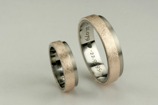 Two Tone wedding rings  - model W28