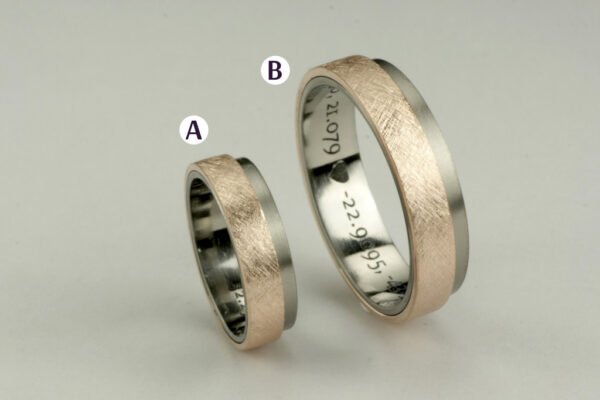 Two Tone wedding rings  - model W28 - Image 2
