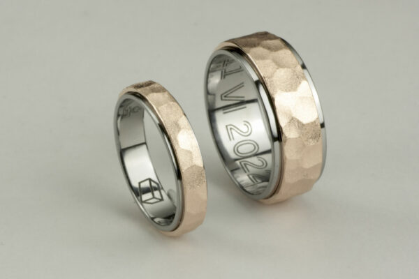 Two Tone wedding rings  - model W27