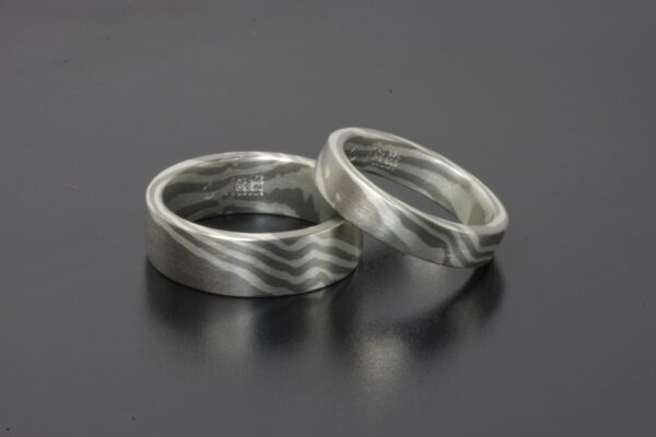 Mokume Gane wedding rings  - model M12