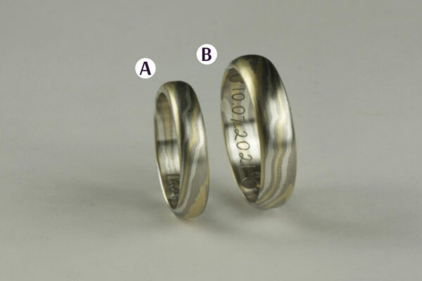 Mokume Gane wedding rings  - model M13 - Image 2