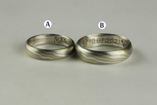 Mokume Gane wedding rings  - model M13 - Image 3