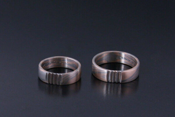 Mokume Gane wedding rings  - model M15