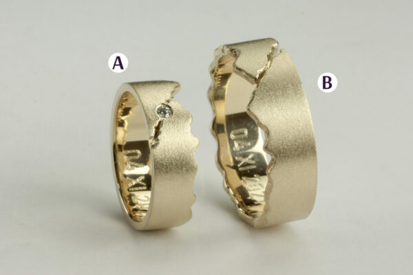 Eve’s Rib wedding rings - model E28 - Image 2