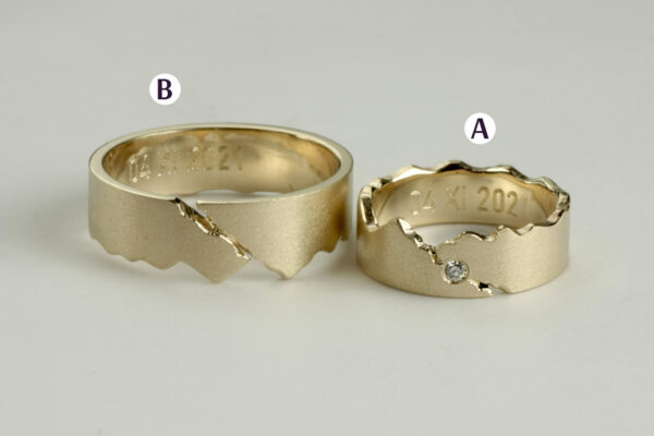 Eve’s Rib wedding rings - model E28 - Image 4