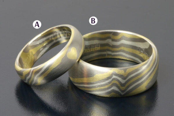 Mokume Gane wedding rings  - model M14 - Image 2